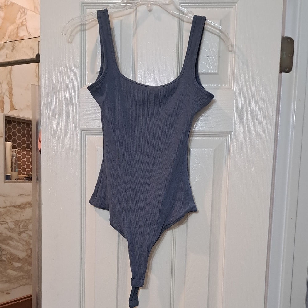 Klassy Network Blue Bodysuit with Scoop Neckline